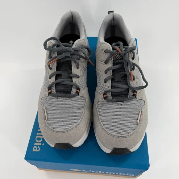 Columbia Omni-Max Mens Grey Suede Mesh Hiking Walking Sneakers Shoes Sz 11.5